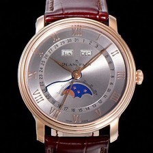 레플리카 [블랑팡] 남성용 빌레레 퀀탬 컴플레트 문페이즈 Cal.6654 오토매틱 40미리 블랙가죽줄 18K 로즈골드 그레이다이얼 BLA14151  