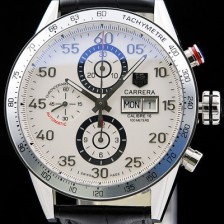 레플리카 [태그호이어] 남성용 까레라 칼리버 16 크로노그래프 화이트 다이얼 wa TAG4225  