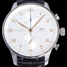 레플리카 [아이더블유씨] 남성용 포르투기즈 IW371604 크로노그래프 오토매틱 Cal.69355 타입 41미리 가죽줄 화이트다이얼 IWC74395  