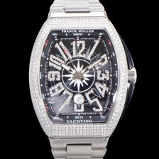 레플리카 [프랭크뮬러] 남성용 1:1수제공정 풀 다이아셋팅 뱅가드 오토매틱 ETA2824 타입 45mm 메탈줄 블랙다이얼 fra4829  