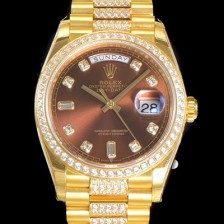 레플리카 [로렉스] 남성용 데이데이트 오토매틱 Cal.3235타입 36mm 금장시계 옐루골드 올금 다이아베젤부착 메탈줄 래드다이얼 rol79206  