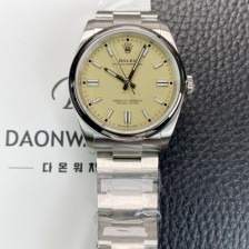 레플리카 [로렉스] 남성용 오이스터 퍼페추얼 m126000 오토매틱 칼리버 3230타입 36미리 메탈시계 베이지 다이얼 rol5619  