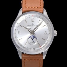 레플리카 [예거르꿀뜨르] 남성용 마스터 캘린더 문페이즈 오토매틱 866  39mm 가죽줄 실버다이얼 jag1235  