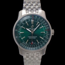 레플리카 [브라이틀링] 남성용 네비타이머 A17326361L1A1 크로노그래프 오토매틱 2824 타입 41mm 메탈줄 그린 다이얼 bre6033  