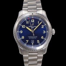 레플리카 [브라이틀링] 남성용 네비타이머 A17314101C1A1 오토매틱 2824 타입 41mm 메탈줄 블루 다이얼 bre6054  