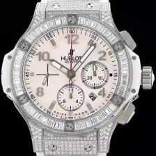 레플리카 [휴블렛] 남성용 빅뱅 화이트실버 다이아몬드 퍼펙트버젼 화이트다이얼 HUB0400  