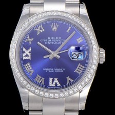 레플리카 [로렉스]남성용 데이져스트 오토매틱 3235무브 보석/큐빅 36미리 블루다이얼 ROL44045  