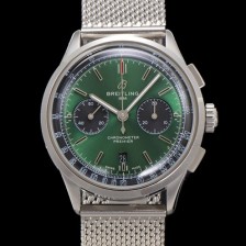 레플리카 [브라이틀링] 남성용 프리미에르 AB0118A11L1X1 크로노그래프 7750 타입 오토매틱 42mm 메쉬밴드 그린 다이얼 bre6014  