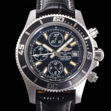 레플리카 [브라이틀링] 남성용 에어로마린 슈퍼오션 어비스 크로노그래프 오토매틱 Eta7750-2 타입 44mm 가죽줄 블랙다이얼 bre8680  