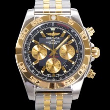 레플리카 [브라이틀링] 남성용 크로노맷 오토매틱 크로노그래프 ETA7750-2타입 44mm 옐루골드 매탈줄 블랙다이얼 bre3111  