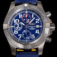 레플리카 [브라이틀링]남성용  어벤져 크로노그래프 45미리 나이트미션 DLC코팅 티타늄 오토매틱 블루다이얼  BRE43575  