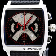 레플리카 [태그호이어] 남성용 모나코 스위스 쿼츠 블랙 다이얼 44mm TAG4212  