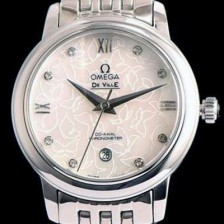 레플리카 [오메가] 여성용 드빌 424.12.33.20.55 자게 화이트 다이얼 18k 화이트골드 브레이슬릿 쥬얼리 인덱스 오토매틱 무브먼트 OMG0011  