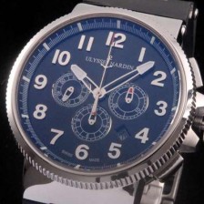 레플리카 [율리스나르당] 마린크로노그래프 44mm 아라비안 마크 블랙 다이얼 ULY42010  