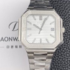 레플리카 [파텝필립] 남성용 큐비투스 데이트 Ref.5821 45mm 오토매틱 Cal.26-330 SC 타입 화이트 다이얼 pat2264  