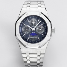 레플리카 [오데마피게] 남성용 로얄오크 26574 퍼페츄얼 캘린더 문페이즈 41mm 다크 블루 다이얼 신형 5134 오토매틱 무브먼 AUD4204  