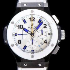 레플리카 [휴블렛]남성용 빅뱅 크로노그래프 44미리 PVD 코팅 세라믹 우레탄 오토매틱 화이트다이얼 HUB47949  