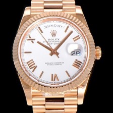 레플리카 [로렉스] 남성용 데이데이트 오토매틱 로즈골드 올금 금장시계 이티애이 2836-2 40미리 화이트다이얼 3열 브레이슬릿 ROL79559  