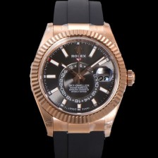 레플리카 [로렉스] 남성용 스카이더웰러 m336235-0004 18K 로즈골드 42mm 오토매틱 Cal.9002 타입 우레탄줄 그레이 다이얼 rol5314  