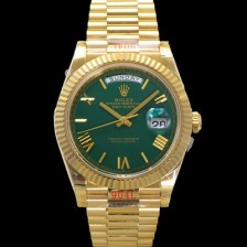 레플리카 [로렉스] 남성용 New 데이데이트 m228238-0061 무게187g 18K 옐로우골드 40mm 오토매틱 Cal.2836-2 타입 그린 다이얼 rol5397  