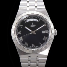 레플리카 [튜더] 남성용 로얄 워치 오토매틱 스위스 ETA2836-2 타입 41mm 메탈줄 블랙다이얼 tud5121  