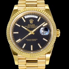 레플리카 [로렉스] 남성용 데이데이트 오토매틱 옐루골드 올금 금장시계 이티애이 2836-2 40미리 블랙다이얼 3열 브레이슬릿 ROL79477  
