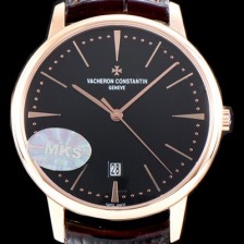 레플리카 [바쉐론콘스탄틴] 남성용 패트리모니 85180/000R-9166 셀프 와인딩 드레스 워치!! 18K 로즈골드 케이스 블랙 다이얼 오토매틱 무브먼트 VAC0210  
