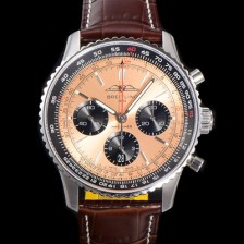 레플리카 [브라이틀링] 남성용 네비타이머 AB0138241K1P1 크로노그래프 ETA7750-2 타입 오토매틱 43mm 가죽줄 핑드골드 다이얼 bre5993  