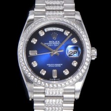 레플리카 [로렉스] 남성용 데이데이트 오토매틱 Cal.3235타입 36mm 다이아베젤부착 메탈줄 블루다이얼 rol82304  