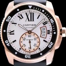 레플리카 [까르띠에] 남성용 칼리브 드 까르띠에 로즈골드 블랙세라믹 베젤 화이트 다이얼 오토매틱 무브먼트 CAR0054  