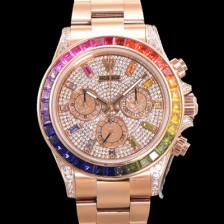 레플리카 [로렉스] 남성용 데이토나 오이스터 다이아/큐빅 ETA7750-2 타입 오토매틱 크로노그래프 40mm 18K 로즈골드 보석다이얼 rol6944  