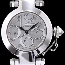 레플리카 [까르띠에] 남성용 파샤 화이트 실버 다이얼 스위스 쿼츠 무브먼트 CAR0502  