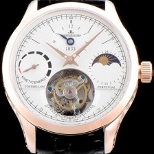 레플리카 [예거르쿨트르] 남성용 마스터 그랑 트래디션 5043480 1833퍼페추얼 18K 로즈골드 케이스 화이트 다이얼 아시안 투어빌론 탑재 무브먼트 JAG0413  
