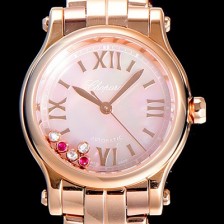 레플리카 [쇼파드]여성용 해피스포츠 미니 오토매틱 30미리 레이디스 18K로즈골드 올금 장식 자게다이얼 화이트 CHO59597  