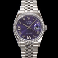 레플리카 [로렉스] 남성용 데이저스트 m126284 로마인덱스 36mm 보석/큐빅 오토매틱 Cal.3235 무브먼트 퍼플 다이얼 rol5359  
