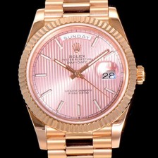 레플리카 [로렉스] 남성용 데이데이트 오토매틱 로즈골드 올금 금장시계 이티애이 2836-2 40미리 핑크다이얼 3열 브레이슬릿 ROL79532  