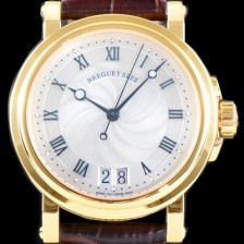 레플리카 [브레게] 남성용 마린 컬렉션 5817BA/12/9V8 빅데이트 UP!! 18K 옐로우 골드 케이스 화이트 물결무늬 다이얼 Cal.517GG HG 오토매틱 무브먼트 BRG0429  