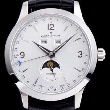 레플리카 [예거르꿀뜨르] 남성용 마스터 캘린더 1558420모델 씬 문페이즈 실버다이얼 아플리케 인덱스 Jag0093 오 JAG4201  