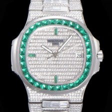 레플리카 [파텍필립] 남성용 노틸러스 5719/10G-010 보석/큐빅 셋팅 오토매틱 Cal.324 S C 타입 40미리 메탈 보석다이얼 PAT74096  