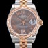 레플리카 [로렉스] 여성용 데이져스트 로즈골드 2836오토매틱 31mm 보석/다이아 베젤 메탈줄 5열밴드 브라운다이얼 rol05183  