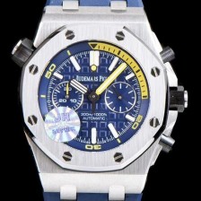 레플리카 [오데마피게] 남성용 로얄오크 오프쇼어 26703ST.OO.A027CA.01 JF사 다이버 업그레이드형!!크로노그래프 블루 3D와플 다이얼 오토매틱 무브먼트 AUD0200  