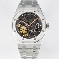 레플리카 [오데마피게] 남성용 로얄오크 15407ST.OO.1220ST.01 더블 밸런스 휠 오픈워크 41mm 오토매틱 Cal.3132무브먼트 스켈레톤 다이얼 AUD0211  