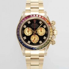레플리카 [로렉스] 남성용 데이토나 레인보우 116598 RBOW 크로노그래프 18K 옐로우골드 40mm 오토매틱 Cal.4130타입 블랙 다이얼 rol5432  