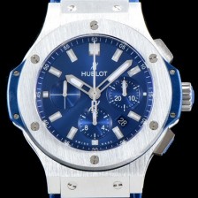 레플리카 [휴블렛] 남성용 신제품 빅뱅 301.SX.7170.LR 44 스틸 블루 에디션!! 44MM 크로노그래프 선레이 새틴-피니시 블루 다이얼 Caliber HUB 4100 타입 무브먼트 HUB0210  