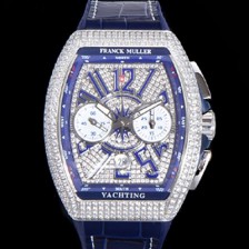 레플리카 [프랭크뮬러] 남성용 뉴 사라토거 오토매틱 크로노그래프 A7750-2타입 44mm 보석/다이아셋팅 가죽줄 보석다이얼 fra19026  