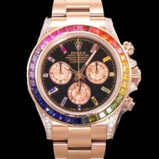 레플리카 [로렉스] 남성용 데이토나 오이스터 다이아/큐빅 ETA7750-2 타입 오토매틱 크로노그래프 40mm 18K 로즈골드 블랙다이얼 rol4604  
