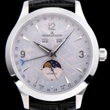 레플리카 [예거르꿀뜨르] 남성용 마스터 캘린더 1558421모델 씬 문페이즈 그레이 운석다이얼 아플리케 인덱스 오토매틱 무브먼트 JAG4200  