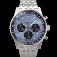 레플리카 [브라이틀링] 남성용 네비타이머 AB0138241C1A1 크로노그래프 ETA7750-2 타입 오토매틱 43mm 메탈줄 아이스 블루 다이얼 bre6009  