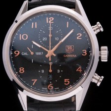 레플리카 [태그호이어] 남성용 까레라 칼리버 1887 크로노그래프 블랙 다이얼 7750 오토매틱 TAG4211  