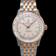 레플리카 [브라이틀링] 남성용 네비타이머 U17329F41G1U1 크로노그래프 18K 로즈골드 오토매틱 2824 타입 41mm 메탈줄 화이트 다이얼 bre6039  